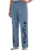 Roaman's Roaman's Plus Size Embroidered Pull On Wide Leg Chambray Pant - 1