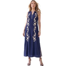 Roaman's Roaman's Plus Size Embroidered Sleeveless A Line Maxi Dress