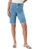 Roaman's Roaman's Plus Size Frayed Hem Bermuda Jean Shorts - 1