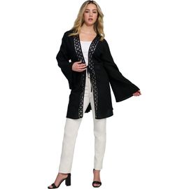 Roaman's Roaman's Plus Size Lace Trim Tassel Bell Sleeve Wrap