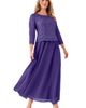 Roaman's Roaman's Plus Size Sequin Lace Three Quarter Sleeve A-Line Gown - 1