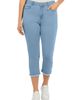 Roaman's Roaman's Plus Size Straight Leg Frayed Hem Cropped Capri Jean - 1