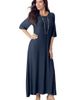 Roaman's Roaman's Plus Size Stretch Knit High Low Short Sleeve Maxi Dress - 1