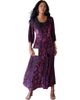 Roaman's Roaman's Plus Size Velvet 3/4 Sleeve Burnout Overlay Dress With Sheer Sleeves - 1