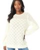 Roaman's Roaman's Rhinestone Pointelle Knit Sweater - 1