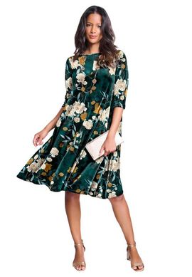 Roaman's Roaman's Velour Swing Drape Dress