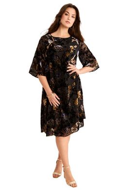 Roaman's Roaman's Velvet Burnout Swing Dress (plus)
