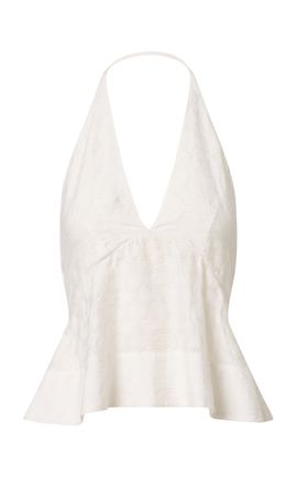 ROAME ROAME Londyn Linen Jacquard Halter Top