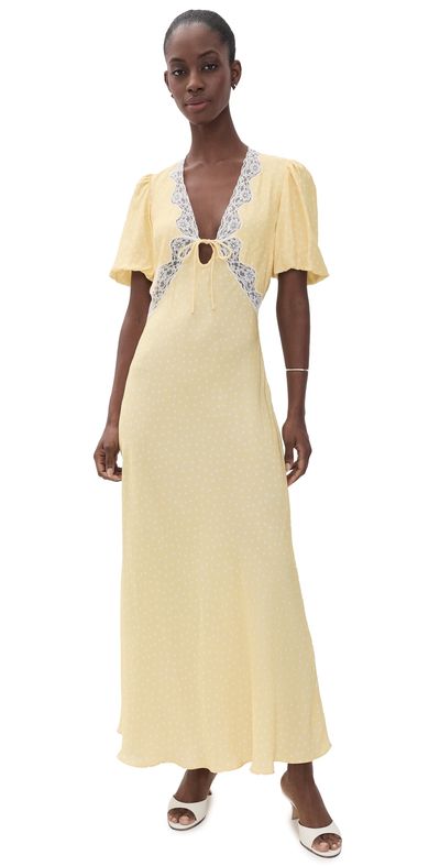 ROAME ROAME Sunny Midi Dress Citron Confetti