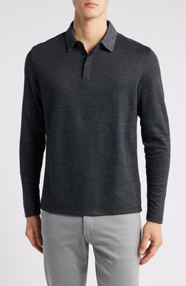 Robert Barakett Robert Barakett Gosford Long Sleeve Cotton Blend Polo