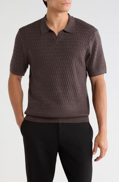 Robert Barakett Robert Barakett Rylan Johnny Collar Cotton Blend Polo Sweater
