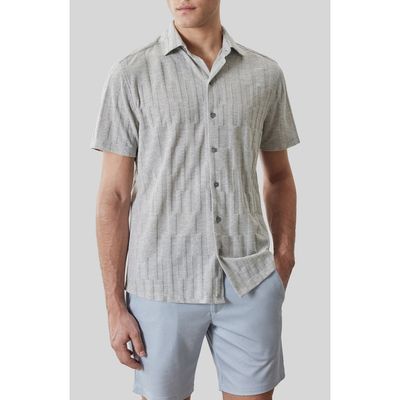 Robert Barakett Robert Barakett Vessar Texture Knit Short Sleeve Button-Up Shirt