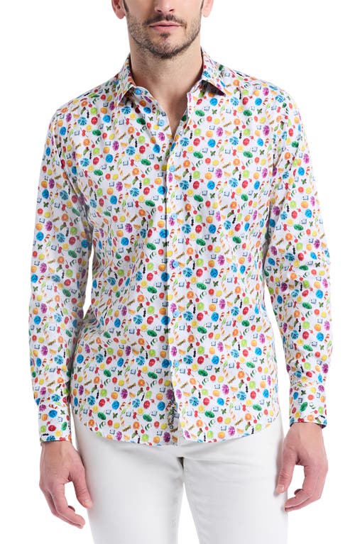 Robert Graham Robert Graham Garnish Print Stretch Cotton Button-Up Shirt