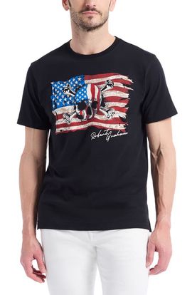Robert Graham Robert Graham Skull Flag Graphic T-Shirt