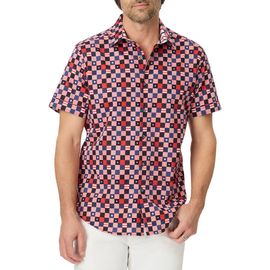 Robert Graham Robert Graham Stars Aligned Short Sleeve Stretch Cotton Button-Up Shirt