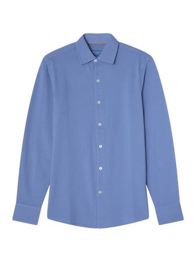 Robert Talbott Robert Talbott Foster Long Sleeve Pique Knit Shirt