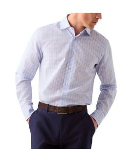 Robert Talbott Robert Talbott Reynolds Check Cotton/Linen Contemporary Fit Shirt