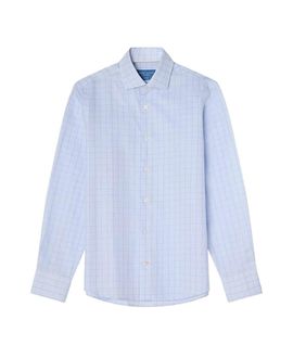 Robert Talbott Robert Talbott Reynolds Windowpane Cotton Linen Blend Shirt in Contemporary Fit