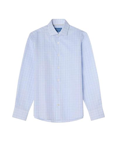 Robert Talbott Robert Talbott Reynolds Windowpane Cotton Linen Blend Shirt in Contemporary Fit