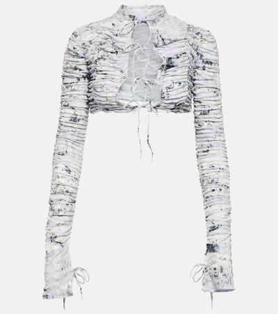 Roberta Einer Roberta Einer Tie-front printed cropped cardigan