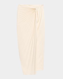 Roberto Cavalli Pleated Cady Wrap Midi SKirt