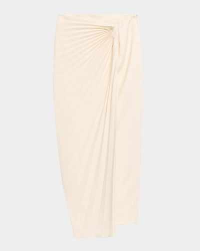 Roberto Cavalli Pleated Cady Wrap Midi SKirt