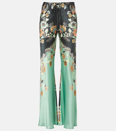 Roberto Cavalli Roberto Cavalli Floral silk satin flared pants
