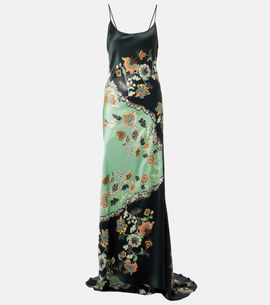 Roberto Cavalli Roberto Cavalli Floral silk satin gown