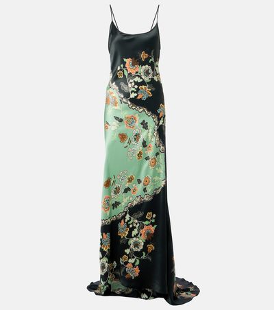 Roberto Cavalli Roberto Cavalli Floral silk satin gown