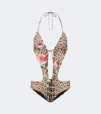 Roberto Cavalli Roberto Cavalli Leopard-print cutout swimsuit
