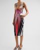 Roberto Cavalli Women's Printed V-Neck Midi Dress - 4
