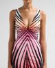 Roberto Cavalli Women's Printed V-Neck Midi Dress - 5