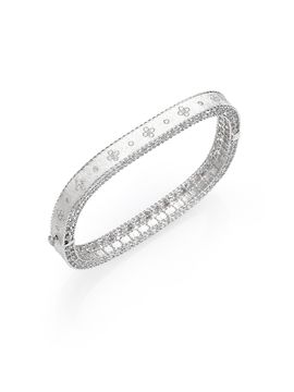 Roberto Coin Princess Diamond & 18K White Gold Bangle Bracelet