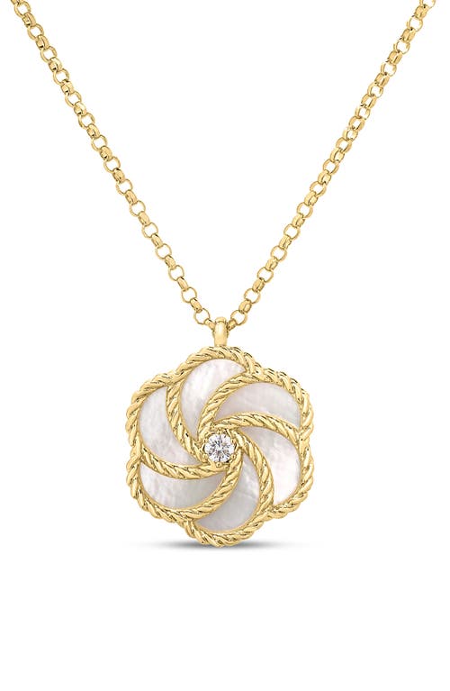 Roberto Coin Roberto Coin 18K Gold Diamond & Mother-of-Pearl Rose Pendant Necklace (Nordstrom Exclusive)