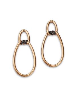 Roberto Coin Roberto Coin 18K Rose Gold Cialoma Black Diamond Doorknocker Drop Earrings