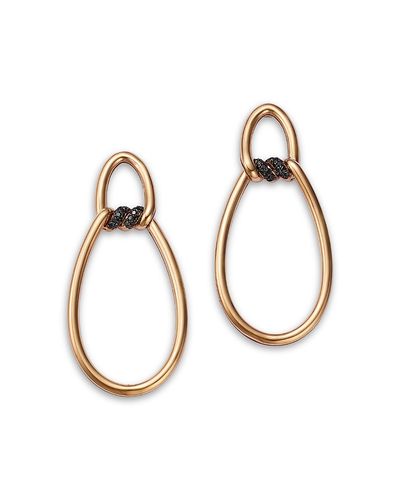 Roberto Coin Roberto Coin 18K Rose Gold Cialoma Black Diamond Doorknocker Drop Earrings
