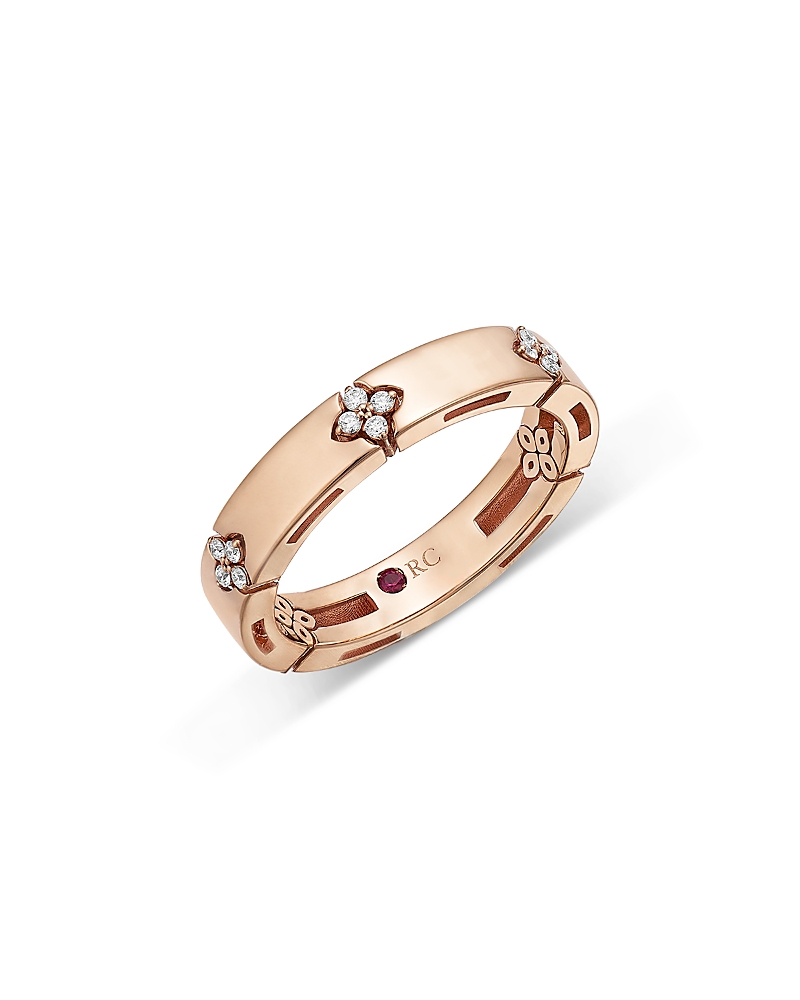 Roberto Coin Roberto Coin 18K Rose Gold Love in Verona Diamond Flower Band, 0.09 tcw