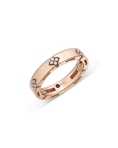 Roberto Coin Roberto Coin 18K Rose Gold Love in Verona Diamond Flower Band, 0.09 tcw