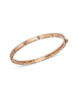Roberto Coin Roberto Coin 18K Rose Gold Love in Verona Diamond Flower Bangle Bracelet, 0.10 tcw