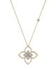 Roberto Coin Roberto Coin 18K White & Yellow Diamond Open Flower Necklace, 0.43 tcw - 1