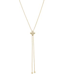 Roberto Coin Roberto Coin 18K White & Yellow Gold Princess Diamond Flower Lariat Necklace, 0.25 tcw