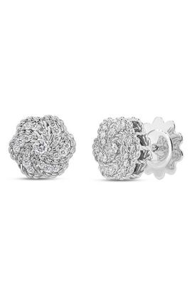 Roberto Coin Roberto Coin 18K White Gold Diamond Rose Stud Earrings (Nordstrom Exclusive) 