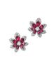 Roberto Coin Roberto Coin 18K White Gold Rubellite & Diamond Tiara Stud Earrings - 1