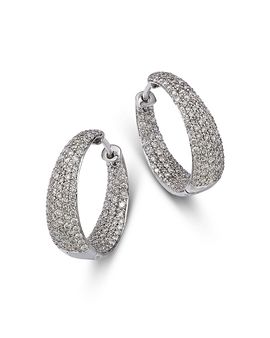 Roberto Coin Roberto Coin 18K White Gold Scalare Diamond Hoop Earrings