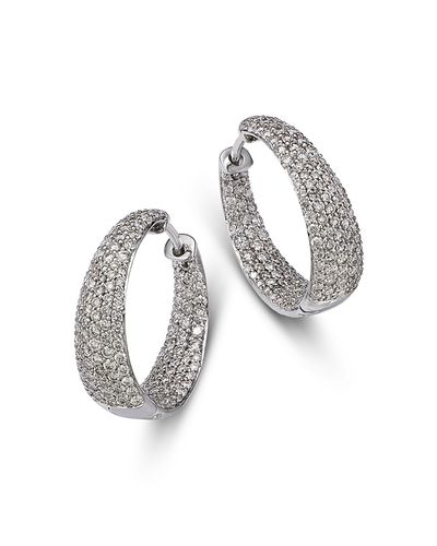 Roberto Coin Roberto Coin 18K White Gold Scalare Diamond Hoop Earrings
