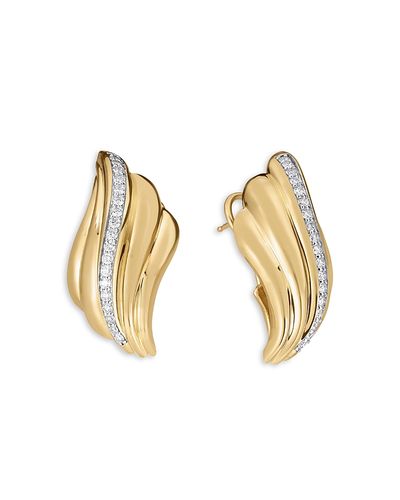Roberto Coin Roberto Coin 18K Yellow Gold Bold Gold Diamond Croissant Statement Earrings