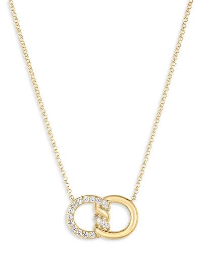 Roberto Coin Roberto Coin 18K Yellow Gold Cialoma Diamond Intertwined Circle Pendant Necklace, 16-18