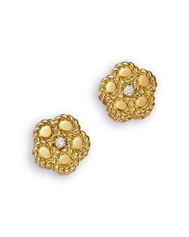 Roberto Coin Roberto Coin 18K Yellow Gold Daisy Diamond Stud Earrings, 0.02 tcw