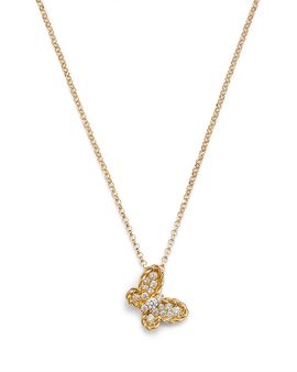 Roberto Coin Roberto Coin 18K Yellow Gold Diamond & Mother of Pearl Butterfly Pendant Necklace, 0.15 tcw