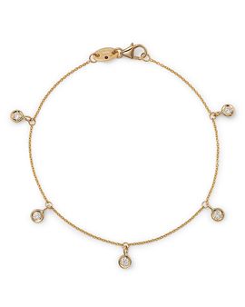 Roberto Coin Roberto Coin 18K Yellow Gold Diamond Five Station Dangle Bracelet
